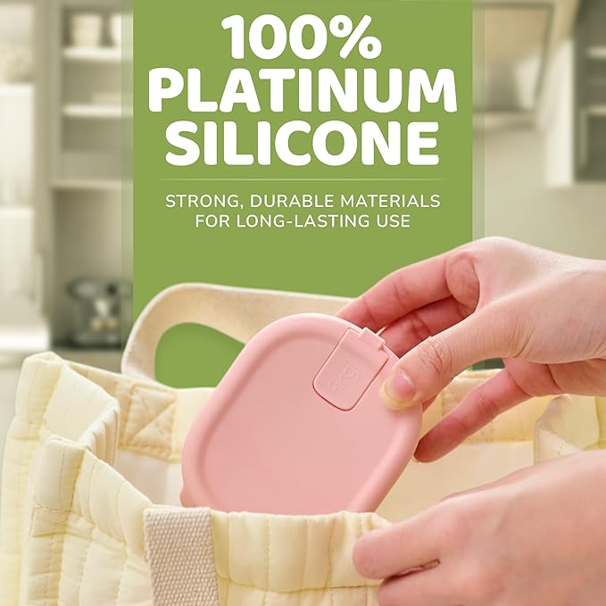 Silicone Baby Food Storage Containers with Airtight Lid, BPA-Free Leak-Proof Baby Food Jars, Microwave & Dishwasher Safe Reusable Snack Containers with Lids for Baby Led Weaning, Dry Rose