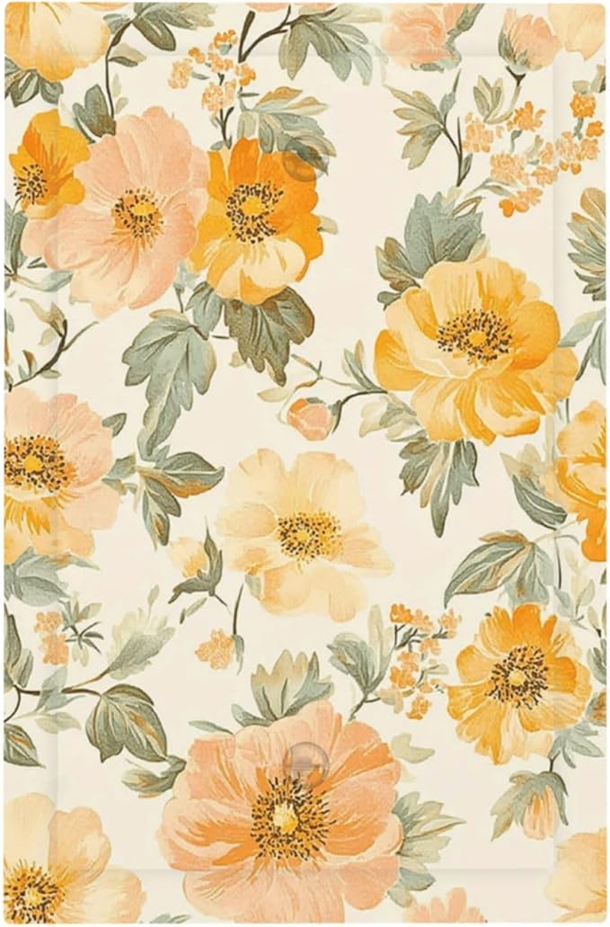 Light Switch Cover Plate Vintage Floral Pastel Flower Pattern 1 Gang No Device Blank Wall Plate Decorative Switch Plate Covers Electrical Outlet Cover for Bedroom Cabin Decor