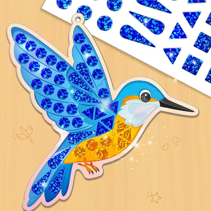 Imagimake Mirror Mosaic Animals & Birds Kids Art Set | DIY Craft Kits | Foil Art Stickers for Girls | Activities for Kids Ages 3-5 | Gifts for Kids 3,4,5,6,7 Year Old | 3 Year Old Boy Gift
