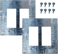 Outlet Covers Navy Blue Gray Abstract Ink Painting 1 Gang Duplex Light Switch Cover Plate Decorative Wall Plates Electrical Switchplate Receptacle for Bathroom Bedroom Decor（2 Pack）