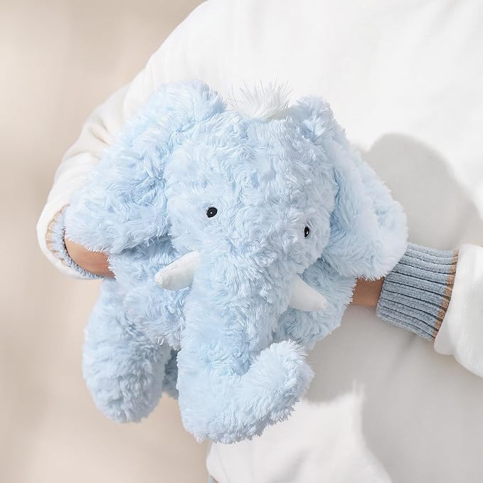 Soft Weighted Elephant Stuffed Animal 20.5" 2Lbs, Sturdy and Fluffy Blue Elephant Plush Toy for Kids Adults, Cute Plushy Hugging Toy for Kids (20.5"x7.9"x5.9")