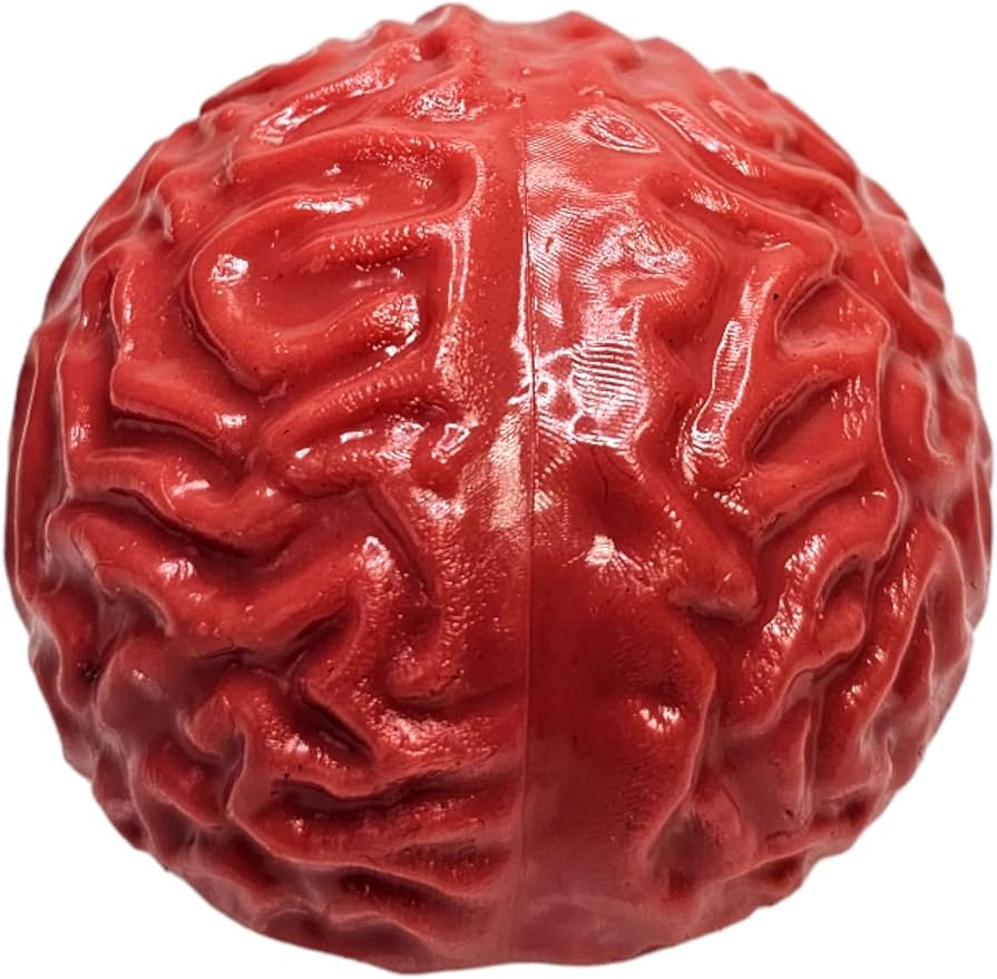 Brain Splat Ball (2.75 inch) (2 Brain Balls) Unique Design Gel Party Favor and Game Prize for Throwing and Stress Relief Squeeze Toy (2)