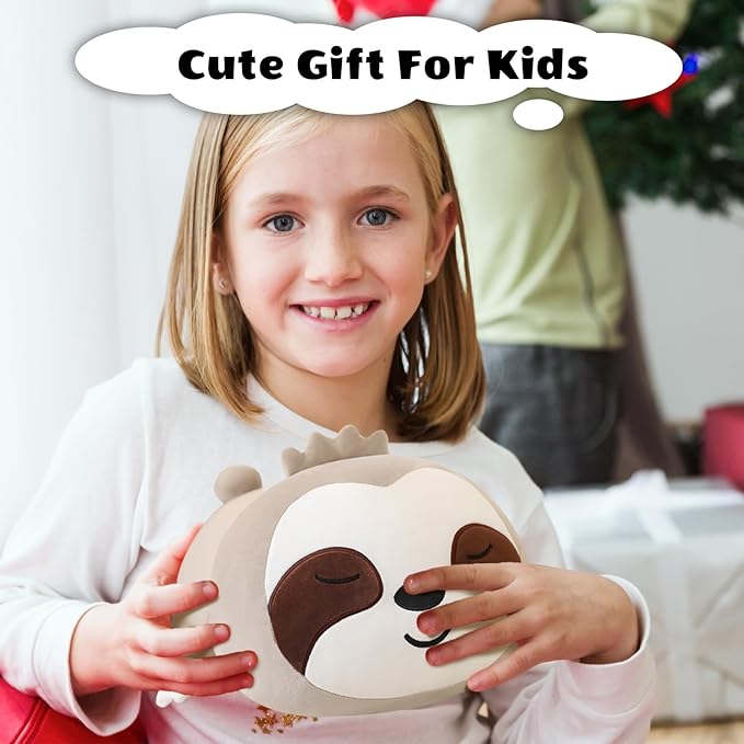 Finebee Weighted Sloth Stuffed Animals, Cute Weighted Sloth Plush, Soft Stuffed Weighted Plushie Pillow Gifts for Girls Boys(13.8" 1.6Lbs)