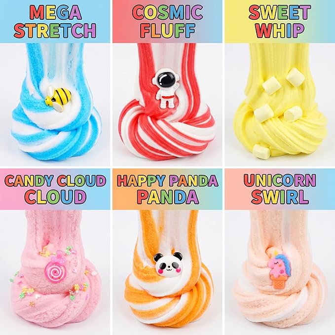 Slime Kit 12 Pack - 4 Jelly Cube Crunchy, 4 Butter, 4 Cloud Slime - Soft Stretchy Stress Relief Toy for Kids, Birthday Party Favors for Boys & Girls, Halloween, Classroom, Easter & Treat Bags