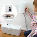 Power Strip Cover and Outlet Cover Box - Effectively Baby Proofs Power Strip on Floor or Wall, Protects Small Hands & Fingers, Cover Box and Outlet Cover Box (White-Bundle)