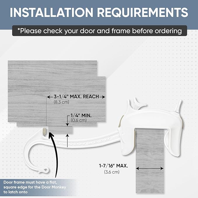 DOOR MONKEY Child Proof Door Lock & Pinch Guard - For Door Knobs & Lever Handles - Easy to Install - No Tools or Tape Required - Baby Safety Door Lock For Kids - Very Portable - Great for Dogs & Cats
