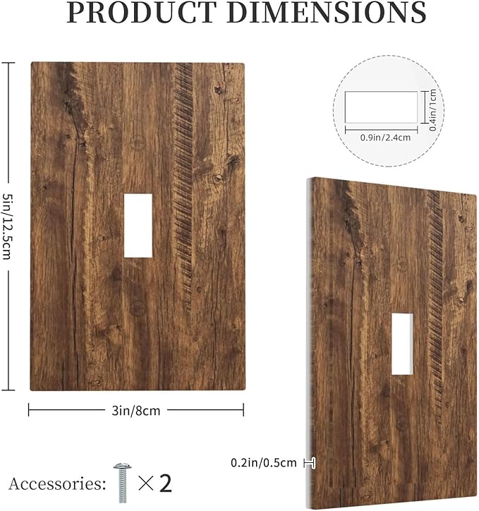 Rustic Old Wood Brown Crack Tree Tumor Print Decorative Light Switch Cover 1 Gang Single Toggle Device Electrical Faceplate Switchplates Decorator Outlet Wall Plate for Farmhouse Home Decor