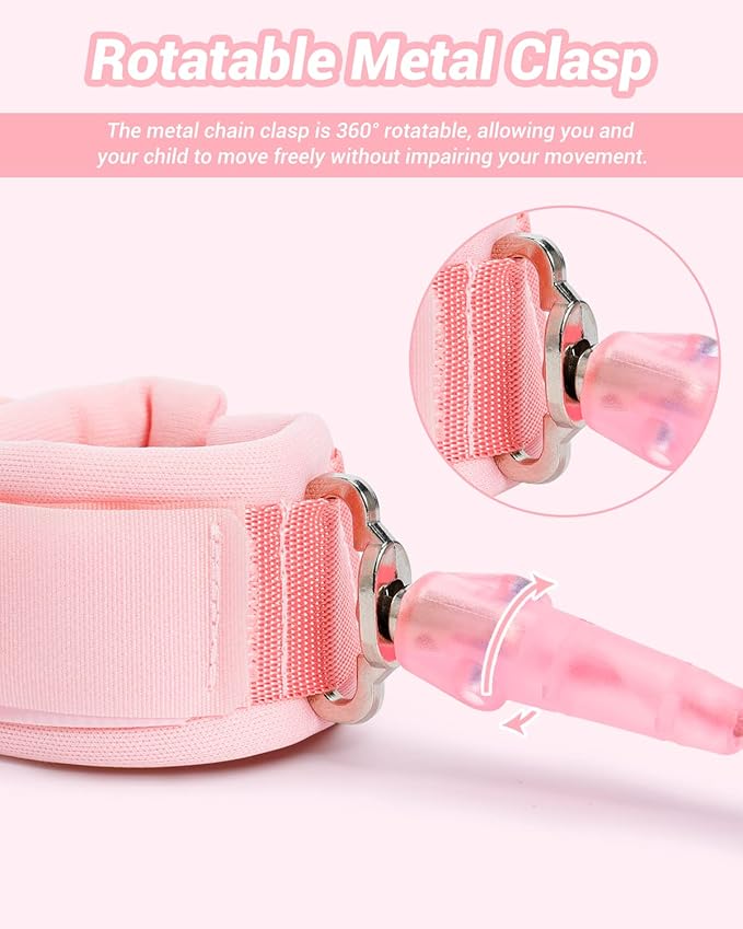Dr.meter Kids Leash for Toddler, Reflective Anti Lost Wrist Link with Key & Lock, 8.2ft Safety Wristband Child Walking Harness for Supermarket Mall Airport Amusement Park Zoo Outdoor