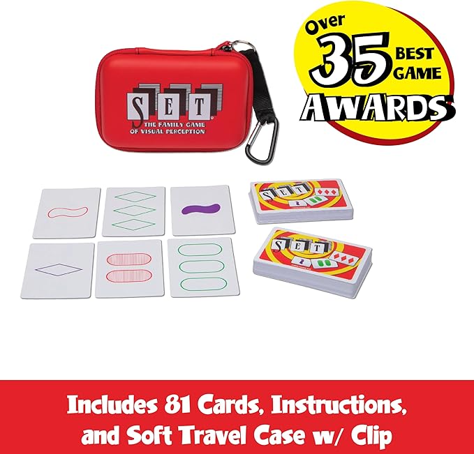 Set Card Games for Kids - Travel Case Bundle, Cards Included, Fun Family Games, Travel, Memory, Learning, Multi-Player, Ages 6+