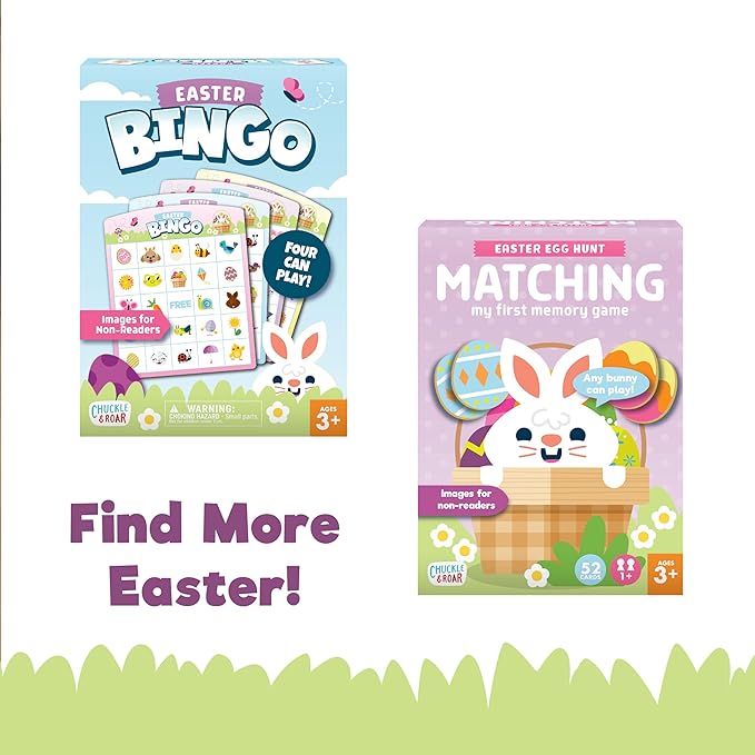 Chuckle & Roar - Easter Matching - Family Game Night Fun - Spring Themed Classic Game - Great for Preschool Learning - Easter Basket Gift - Ages 3 and Up