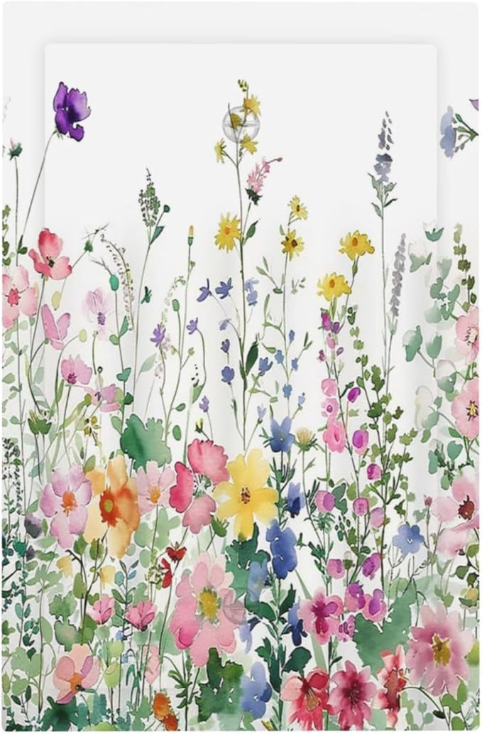 Light Switch Cover Plate Boho Colorful Flowers Plant Rustic Wildflower 1 Gang No Device Blank Electrical Wall Plates Faceplate Decorative Switch Plate for Bed Room Bathroom Decor