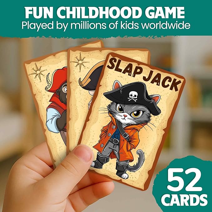 QUOKKA Slap Jack Card Game for Kids Ages 4–8 – Fun Family Game with Cute Characters, Perfect for Travel, Playdates, Family Time – Educational & Engaging Playing Cards for Kids, Easy to Learn