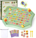 54PCS Flip Chess Memory Game, 2025 Fruit Flip Chess Board Game, Memory Checkerboard Over Card Board, Double Cartoon Pattern Matching Memories Game for Kids & Adults