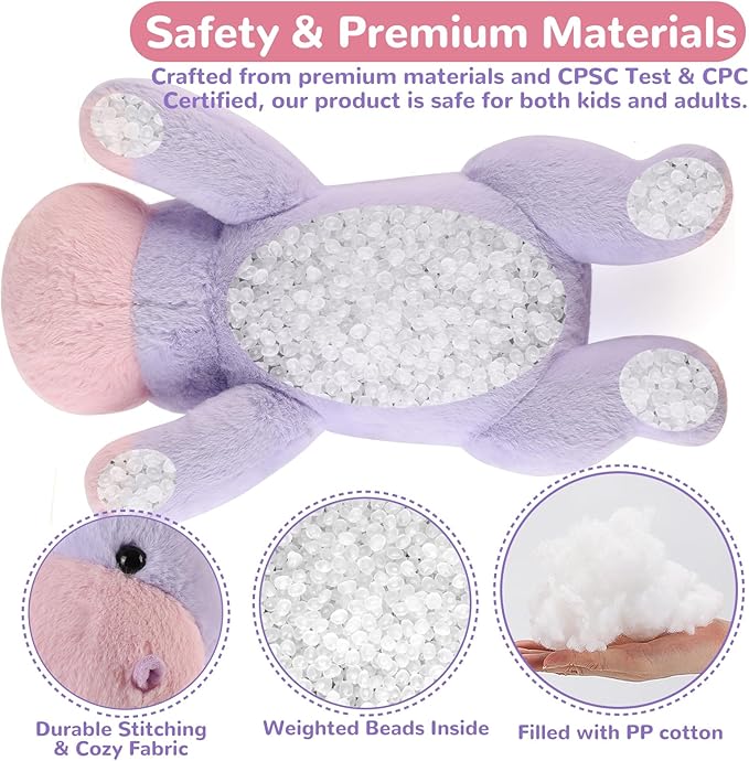 meowtastic Hippo Weighted Stuffed Animals - 28 Inch 5.0 Pounds Weighted Plush Hippo Stuffed Animals - Large Toys Pillow - Cute Plush Toys Gifts for Kids & Adults (28" 5.0 lbs)