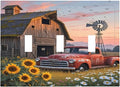 Rustic Barn Red Truck Windmill Sunflower Decorative Switch Plates 3 Gang Wall Plate Triple Toggle Light Switch Cover Faceplate Electrical Wall Panels for Farmhouse Home Decor