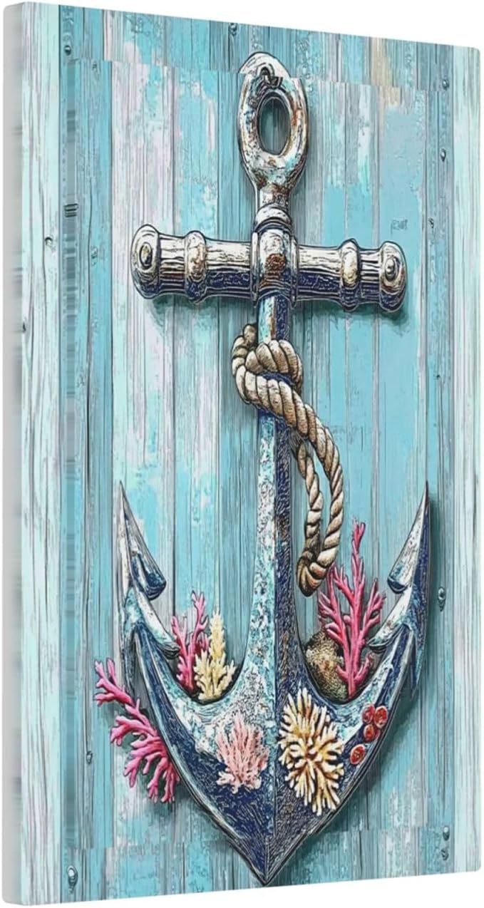 Light Switch Cover Plate Anchor Coastal Beach Nautical Coral 1 Gang No Device Blank Electrical Wall Plates Faceplate Decorative Switch Plate For Farmhouse Cabin Decor