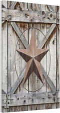 Rustic Western Texas Star Barn Door 1 Gang Light Switch Cover No Device Wall Plate Decorative Blank Switchplate Electrical Faceplate for Farmhouse Bathroom Home Bedroom Art Panel Decorate