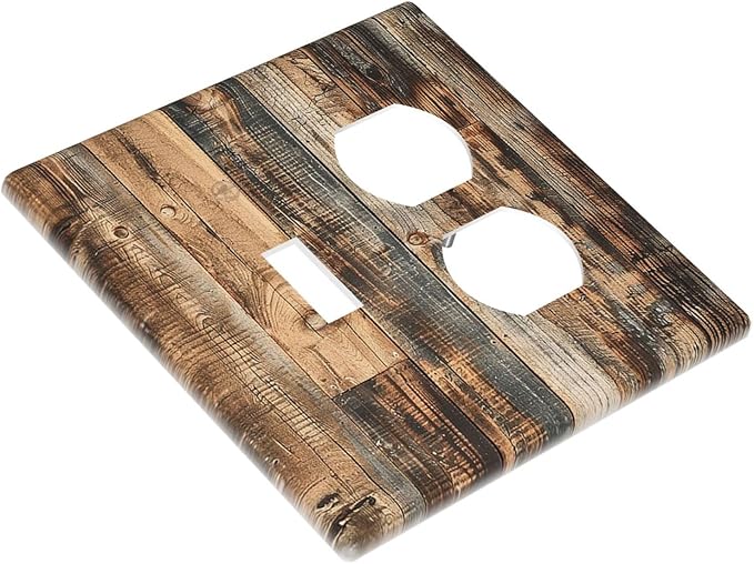 Wallplates Rustic Brown Wood Pattern Splice Plank 1 Toggle 1 Duplex Switch Plate Electrical Gfci Faceplate Decorative Light Switch Covers For Farmhouse Cabin Decor