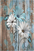 Light Switch Cover Plate Rustic Flower Teal Turquoise Daisy Butterfly 1 Gang No Device Blank Electrical Wall Plates Faceplate Decorative Switch Plate For Farmhouse Cabin Decor