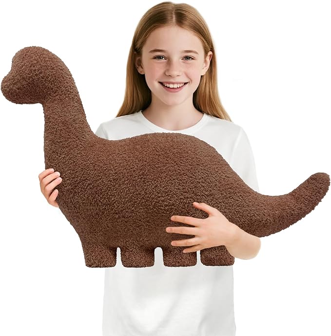 Andywoo Dino Chocolate Pillow Plush for Funny Birthday Gifts, Cute Funny Dinosaur Chocolate Stuffed Animals Toy for Boy and Girl, Dinosaur Gifts for Kids Teens and Adults (Brachiosaurus, Large)