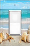 Decorative Outlet Covers Seashells Beach Starfish Scallop 1 Gang Single Rocker Light Switch Cover Plate Wall Plates Gfci Faceplate For Bathroom Home Decor