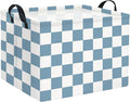 HIYAGON Rectangular Kids Basket Baby Girl Basket Fabric Storage Bin Organizer Box Room Decor(Blue Checkered)