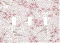 Pink Sakura Cherry Blossom Vintage Bird Floral Flower Decorative Switch Plates 3 Gang Wall Plate Triple Toggle Light Switch Cover Faceplate Electrical Wall Panels for Bedroom Living Room Decor
