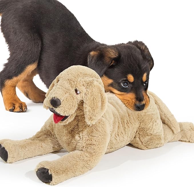 Geosar 15.7" Dog Stuffed Animals Plush, Soft Cuddly Golden Retriever Plush Toys, Large Stuffed Dog Hugging Pillow Gifts for Valentines Kids Girls Boys Birthday