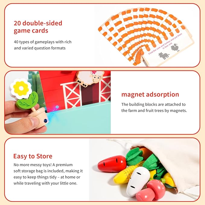 INIFEIDALA Toddlers Montessori Wooden Educational Toys for 2 3 4 Year Old | Birthday Gifts for Boys & Girls,Preschool Learning Toys for Speech Therapy & Fine Motor Skills Development
