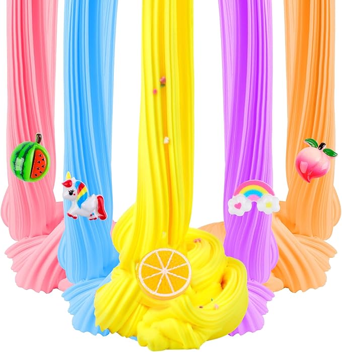 Butter Slime Kit 68 Pack, Non-Sticky and Super Soft Sludge with Cake Sticker, Perfect for Girls Party Favors, Birthday Gifts, DIY Putty Fidget Toys, Christmas Eve Box Fillers, Xmas Stocking Stuffers