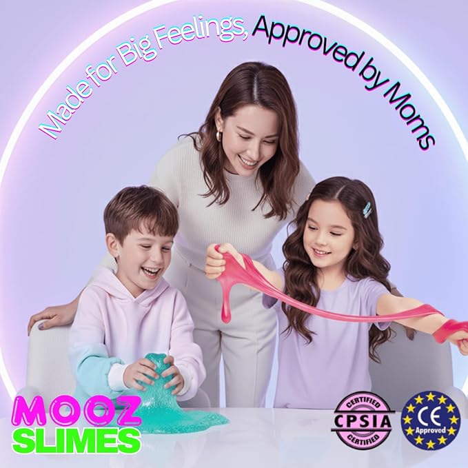 Ultimate Slime Kit–10 Pack Cloud Dough, Crunchy, Butter & Jelly Mini Slimes, Non-Sticky & Scented, Kawaii Mix-Ins & Blind-Bag Charm, Sensory Party Favors & ASMR Gifts for Girls & Boys Ages 5–12, MOOZ