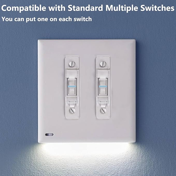 4 Pack Light Switch Cover Guard,Light Switch Lock With Glow In The Dark Effect, Child Proof Wall Switch Cover Keeps Lights or Switches from Being Accidentally Turned ON or OFF （Clear)