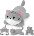 Weighted Cat Stuffed Animal,10inch Kawaii Weighted Stuffed Animals,Realistic Gray Cat Plush Toy Soft Huggable Weighted Plush Pillow for Kids Girls Boys