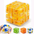 Labyrinth 3D Puzzles Maze Cube, Education Learning Toys for Logical Thinking, Birthday Gift for Kids Adults Family Board（Yellow）
