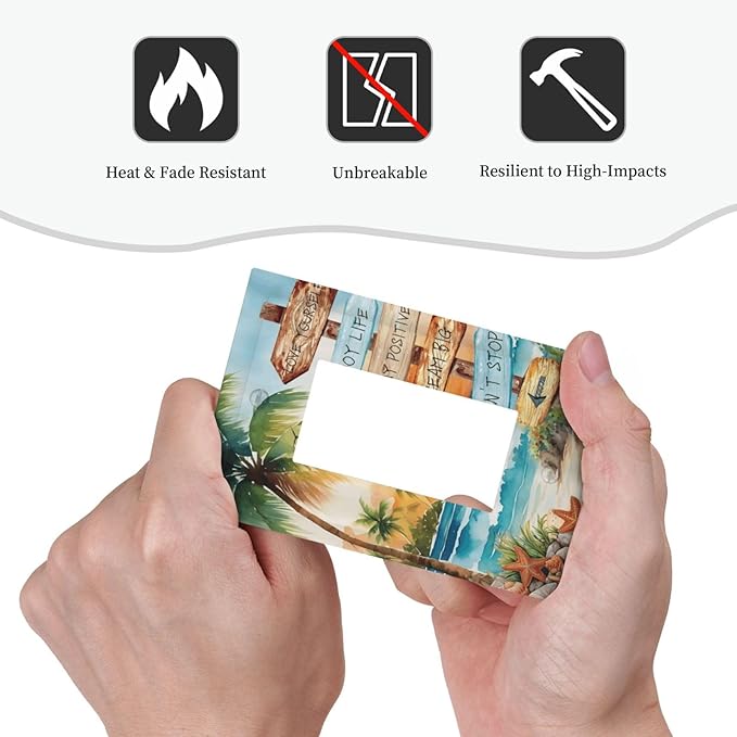 Tropical Beach Palm Tree Summer Coastal Ocean Sunset Decorative Outlet Covers 1 Gang Single Rocker Light Switch Cover Plate Wall Plates GFCI Faceplate for Bedroom Living Room Decor