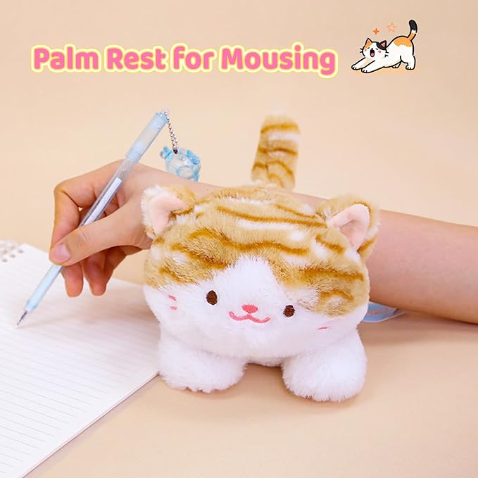 PEACH CAT Striped Cat Stuffed Animal Cute Kitten Plushies Small Plush Toys Gifts for Kids Brown