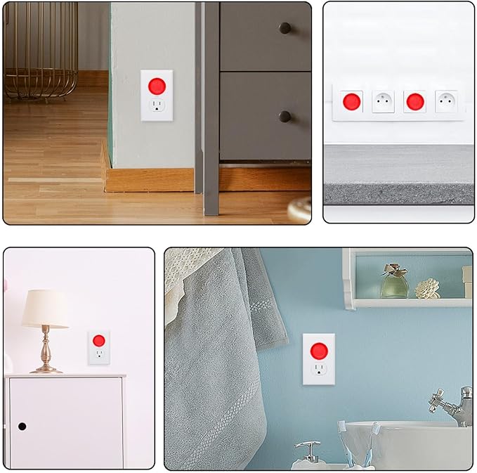 24 Packs Pure Red Pattern Outlet Covers Child Proofing, Child Proof Socket Plug Covers, 2-Prong Wall Plug Plate Caps for Kids Room, Home, Bedroom, Kitchen