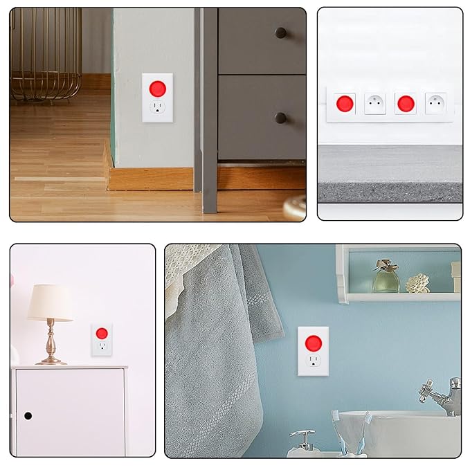Pure Red Pattern Outlet Plug Covers - 12/24 Pack Safety Electrical Plug Protectors