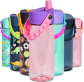 Elemental Water Bottles for Kids - Splash Kids Water Bottle for School with Pop-it Handle - BPA Free Tritan Plastic Water Bottle with Straw Leak Proof when Spout is Closed - Sugar Plum - 18oz