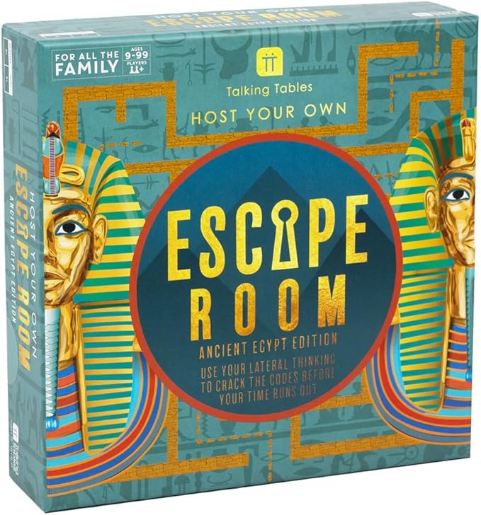 Talking Tables Egyptian Theme Escape Room Game Kids | Solve Unique Puzzles and Codes to Escape The Pharaoh's Curse | Interactive Family Games Night, Age 9+, 2+ Players, Birthday Party