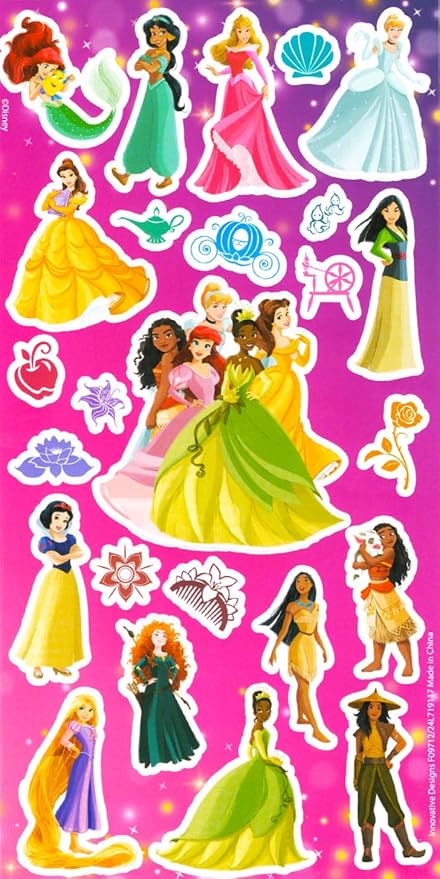 Disney Princess Educational Toy Bundle for Kids - Memory Game Set Featuring Mulan, Belle and Others, with Stickers and More | Disney Princess Learning Toy for Girls, Boys