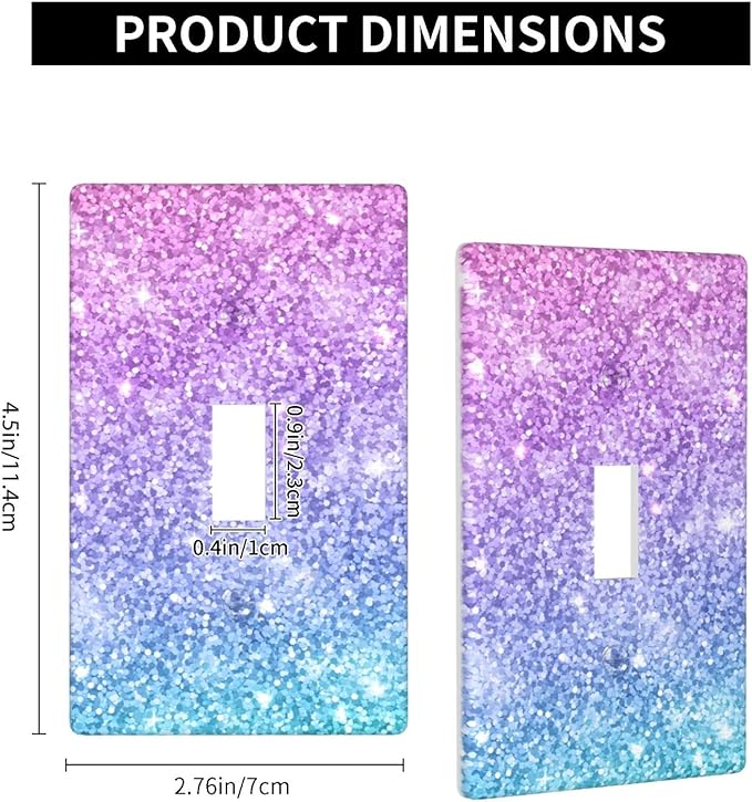Pink Blue Mermaid Light Switch Cover Plates Decorative Single Toggle Wall Plate, 1 Gang Lightswitch Cover