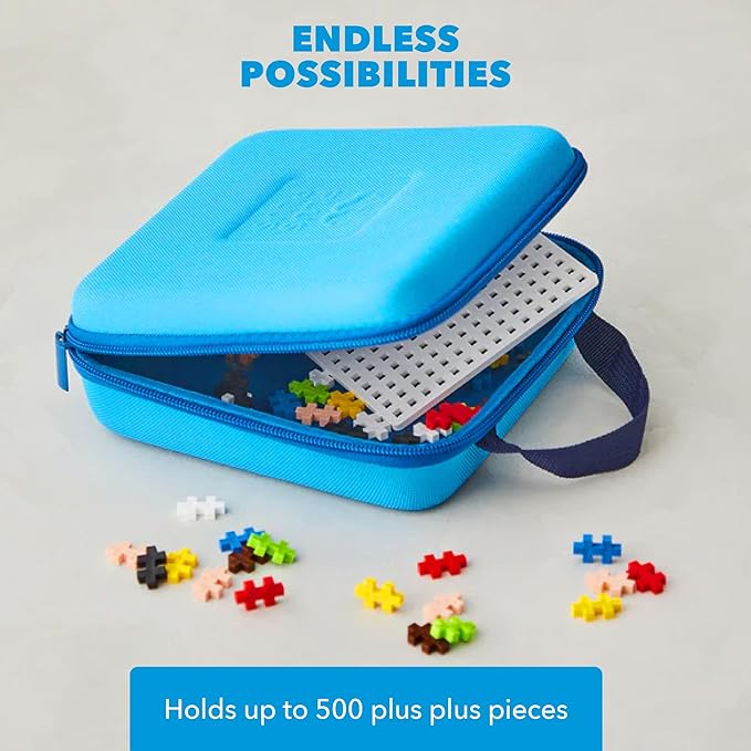 PLUS PLUS Travel Case - 100 Piece Rainbow Mix, Mini Interlocking Building Blocks Set, Stem Toys - Airplane Travel Essentials for Kids/Classroom Must Haves Gifts for Boys & Girls