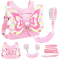 Accmor Toddler Harness Leash, 3 in 1 Cute Butterfly Kids Leash + Anti Lost Wrist Link, Adorable Child Walking Harness Wristband Assistant Soft Strap Belt Protector for Baby Girls to Outdoor Travel