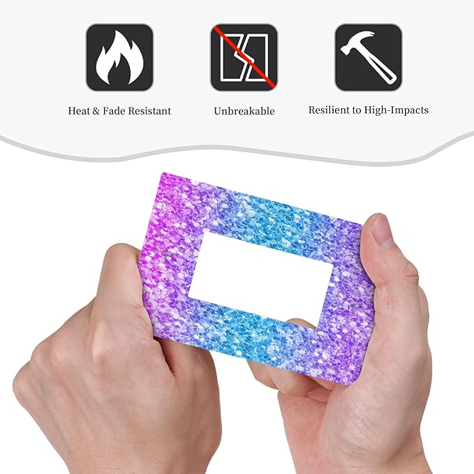 Outlet Covers Fantasy Colorful Glitter Blue Purple Gradient 1 Gang Single Rocker Light Switch Cover Plate Decorative GFCI Wallplates Socket Cover Electrical Switch Plate Covers for Kids Room Home