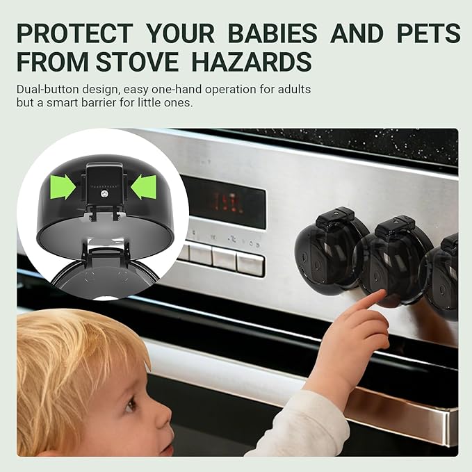 Stove Knob Safety Covers for Child, Gas Stove Knob Locks (5 Pack)