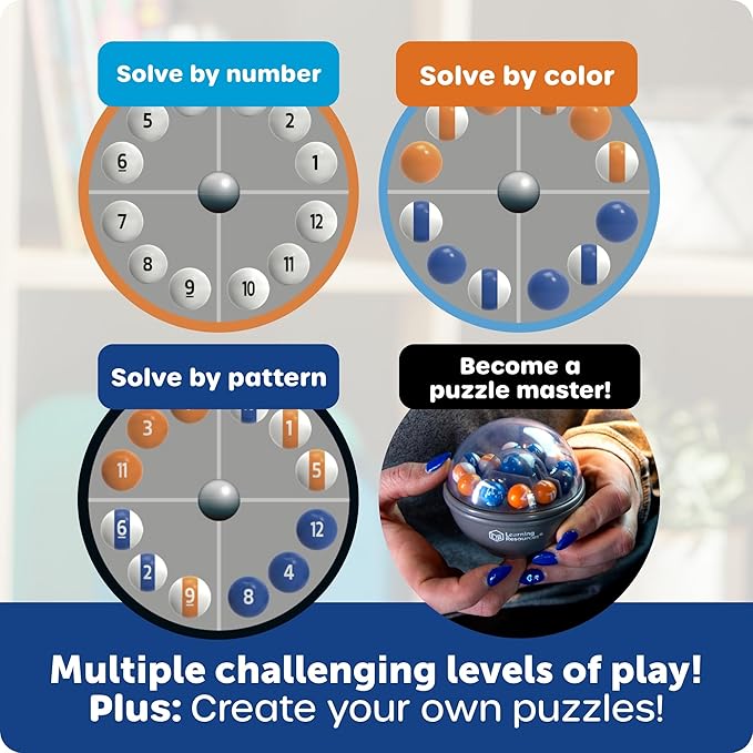 Learning Resources Scramboozle Number Jumble - 3D Brain Teasers for Kids and Adults, Puzzles for Teens, Critical Thinking and Problem Solving Game, Travel Toy, Fidget Toys, Gifts for Boys and Girls