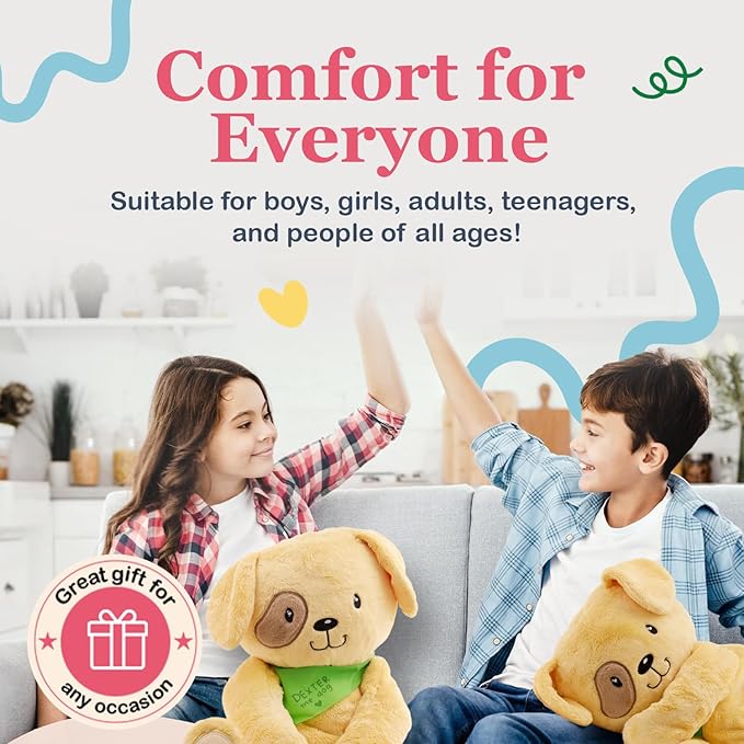 Lilly's Love Weighted Stuffed Animals for Adults & Kids — 5lb Calming Dog Plush for Anxiety, ADHD & Sensory | Machine Washable Weighted Stuffed Animal w/Removable Insert | Dexter The Dog