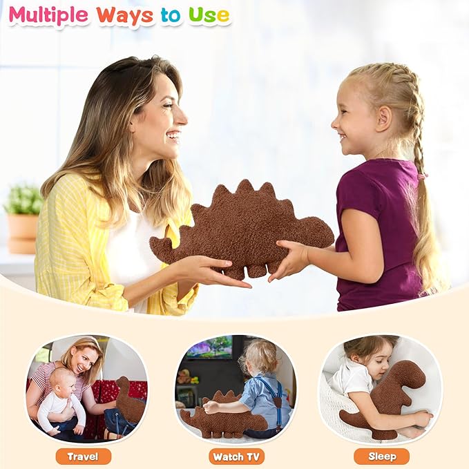 Andywoo Dino Chocolate Pillow Plush for Funny Birthday Gifts, Cute Funny Dinosaur Chocolate Stuffed Animals Toy for Boy and Girl, Dinosaur Gifts for Kids Teens and Adults (Kentrosaurus, Small)