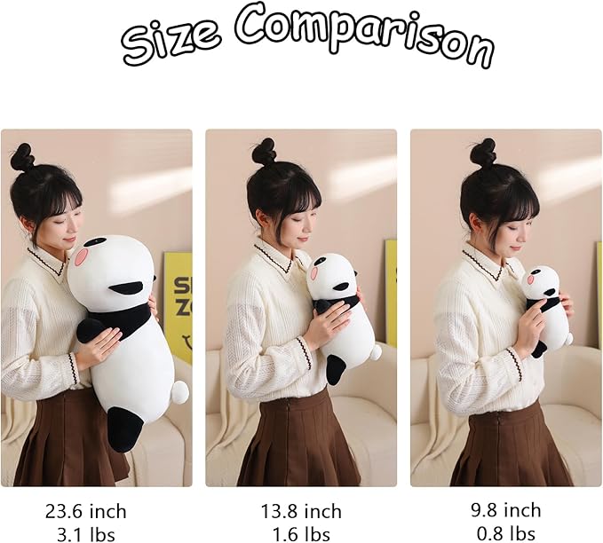 SQEQE Weighted Panda Plush, Weighted Panda Stuffed Animal, Cute Plushies Soft Bear Pillow Toy Gift for Kids Adults 9.8 Inch, 0.8 Lbs